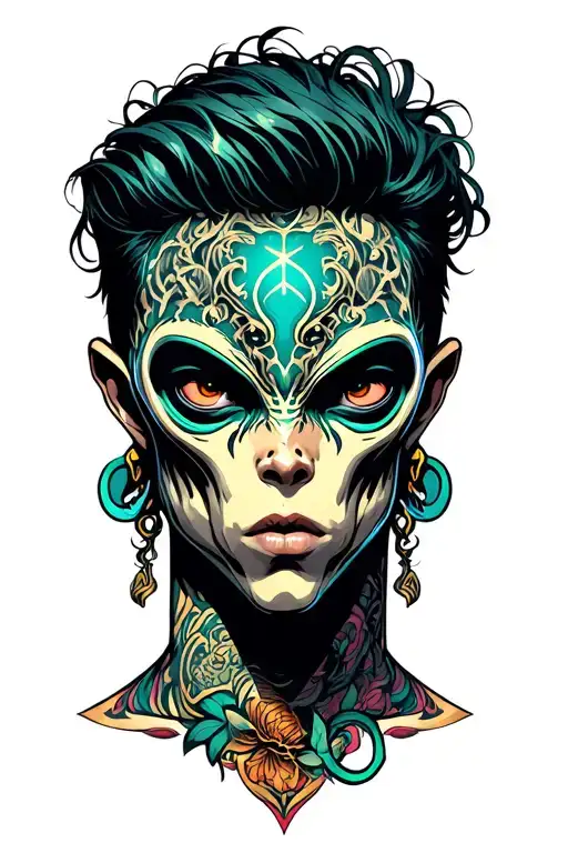 Alien Androgynous And Young Man