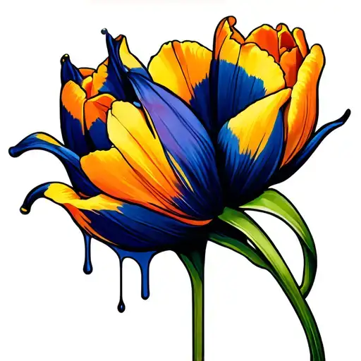 Tulip Flower Melting Over A Stiletto