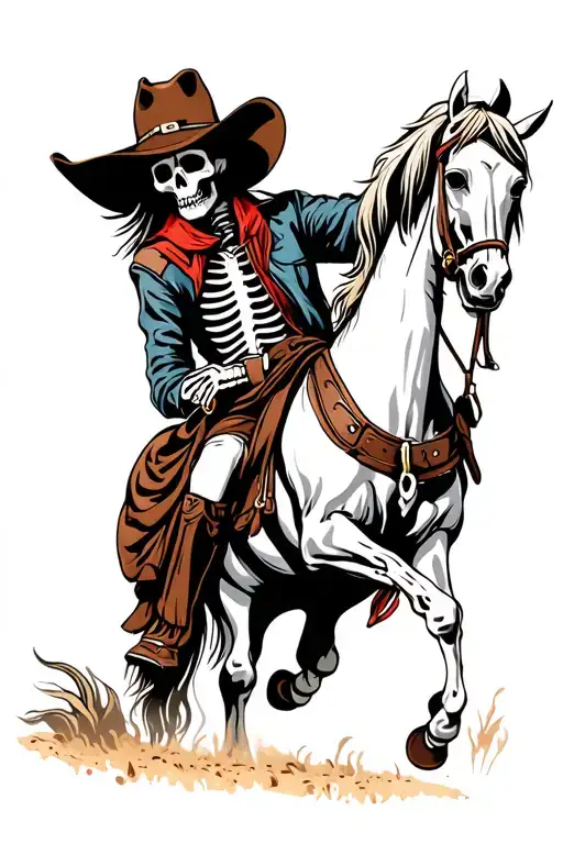 Cowboy Skeleton On A Horse
