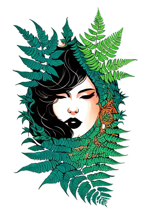 Sanskit Breath And Fern Patterns Surrounding