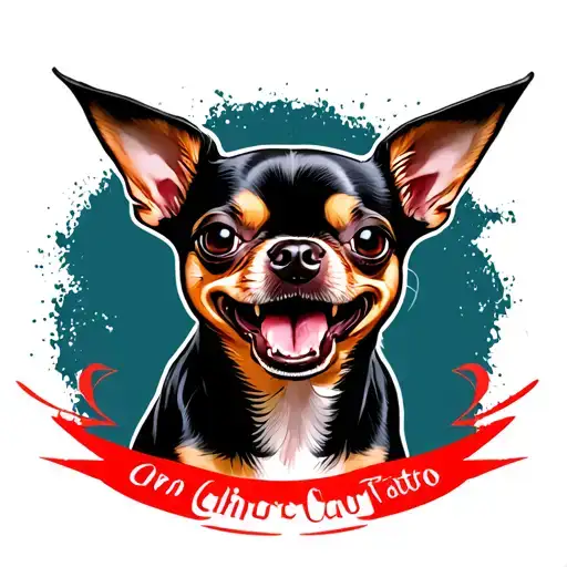 Portrait Of Angry Red Chihuahua Grin