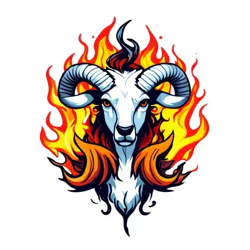 Aries Zodiac Sign With Flame Burns