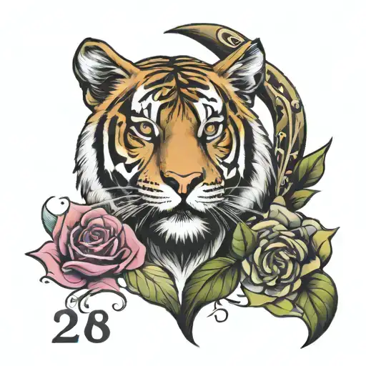 Number 28 And Tiger And Gemini Sign