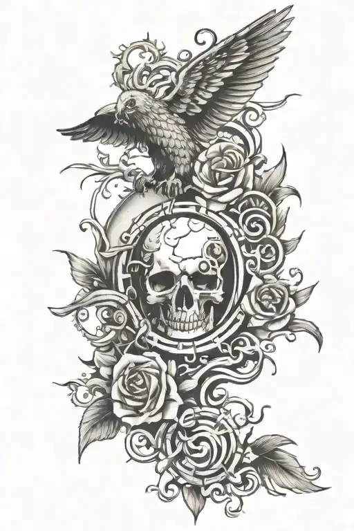 Father's Tattoo Design Incorporating Elements
