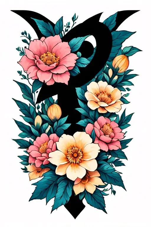 Calm Symbol And Flowers Surrounding