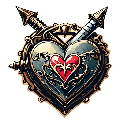 Dagger Heart Shaped Locket