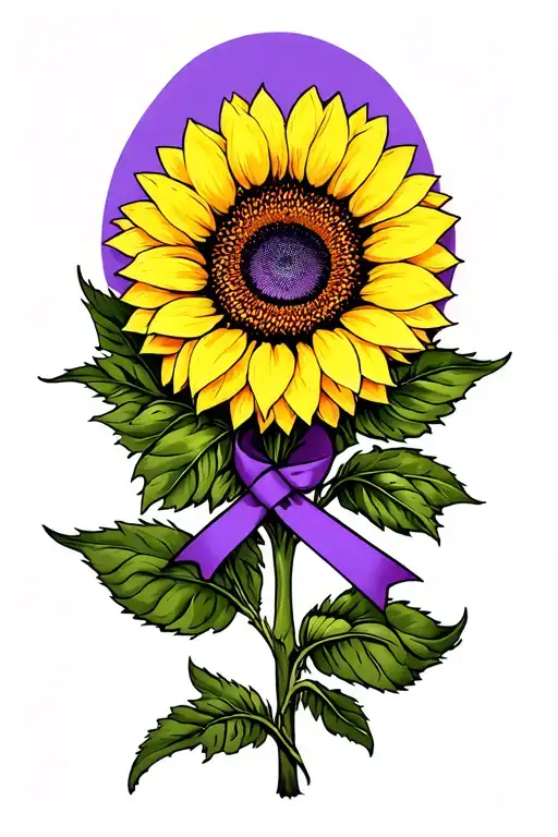 Purple Ribbon Sunflower Blooming