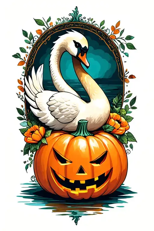 Swan Pumpkin Halloween Cute