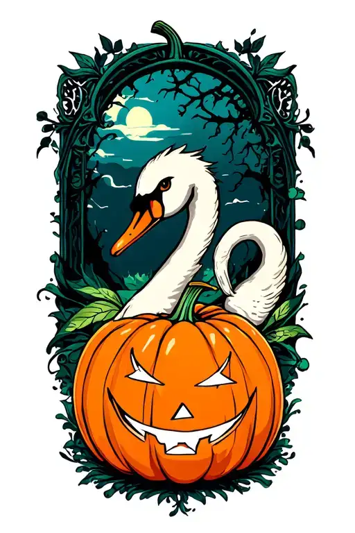 Swan Pumpkin Halloween