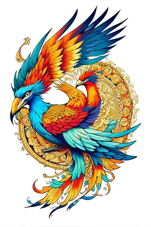 Mandala And Phoenix Rising