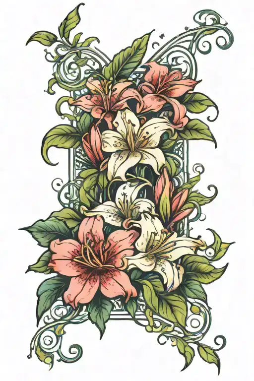 Vines And Lilies Intertwined