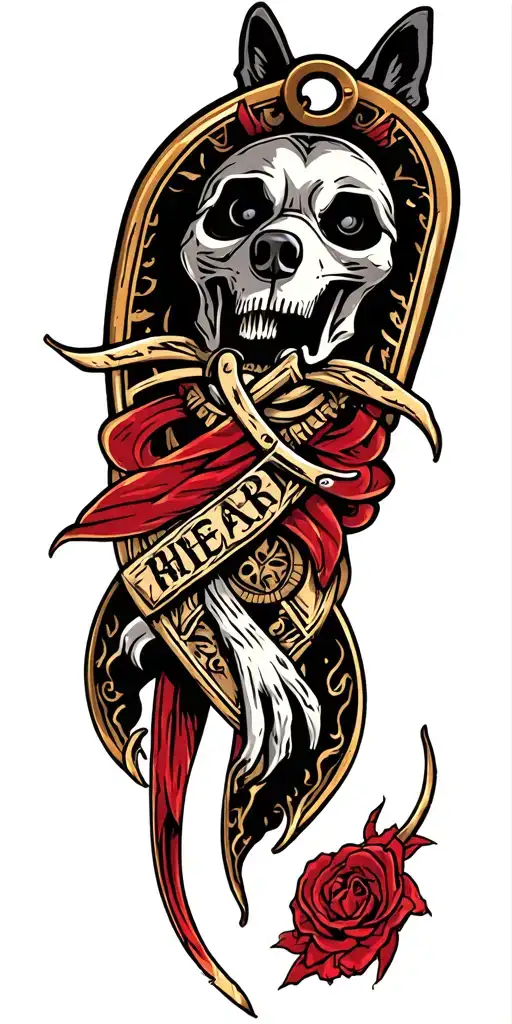 Military Dog Tag With Reaper