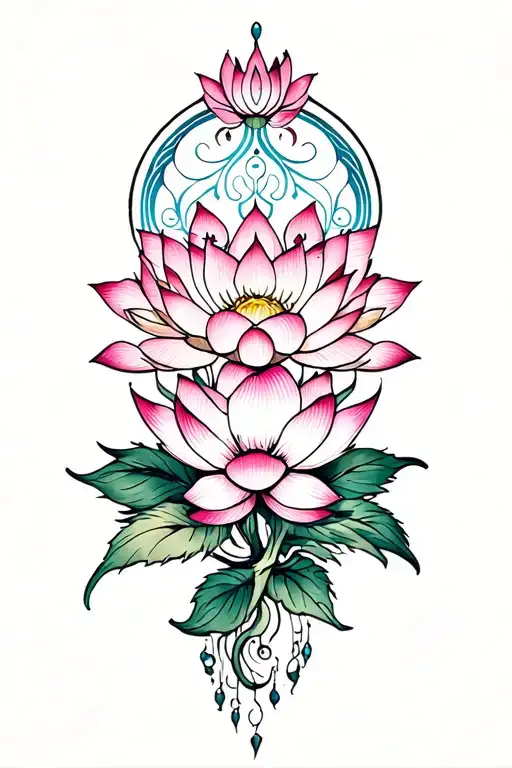 Unalome With Lotus Flower
