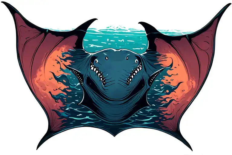 Manta Ray Swimming