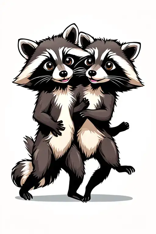 2 Funny Raccoons Dancing