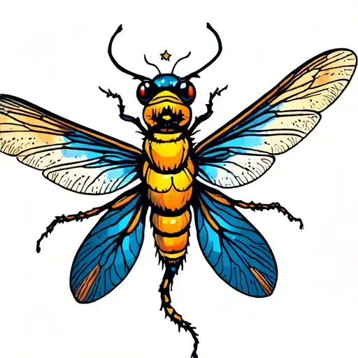 A Firefly Reaching Up At A Star