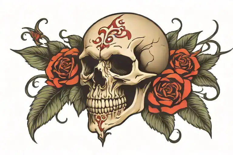 Skull And Rose