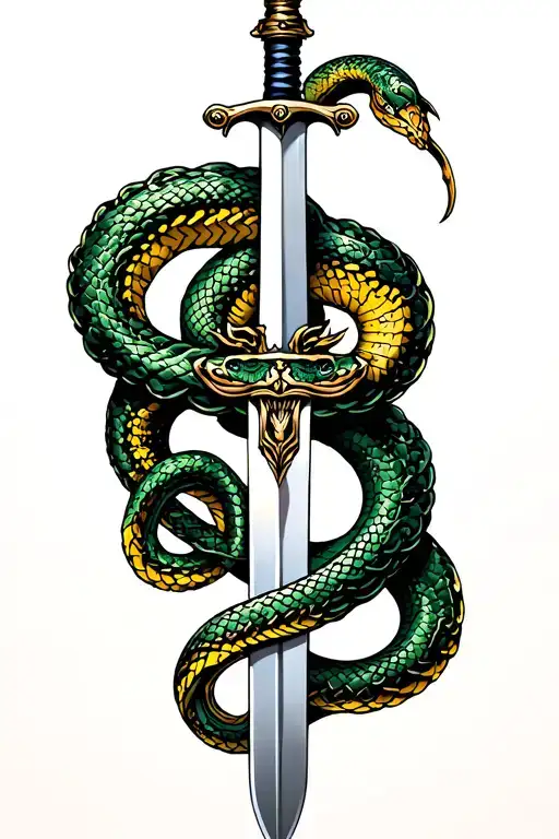 Sword Entwined With A Snake