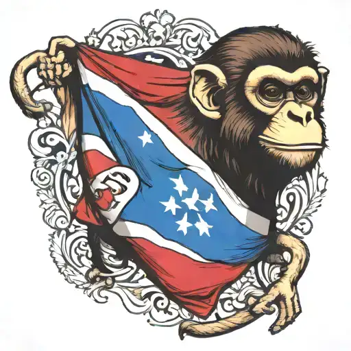 Monkey Dominican Republic Flag Incorporated