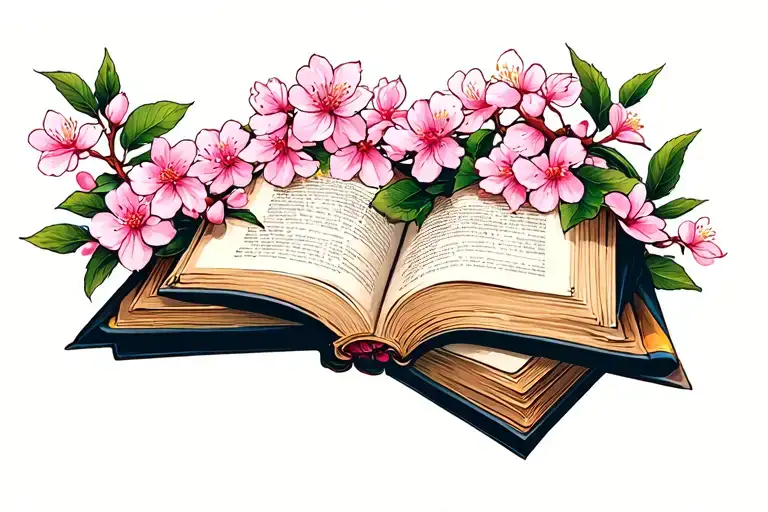 Cherry Blossoms And Books