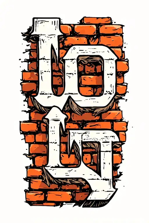 The Word Brick In Actual Bricks Vertical