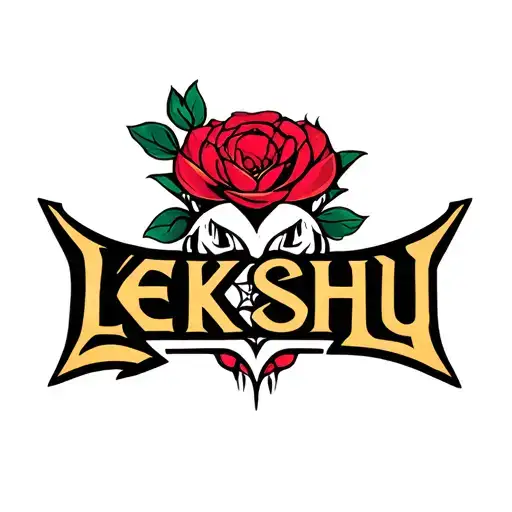 Generate A Tatoo Design For The Name Lekshu In A Unique Style