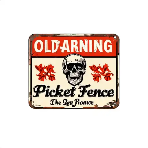 Old Picket Fence Warning Sign Property Of Ryan