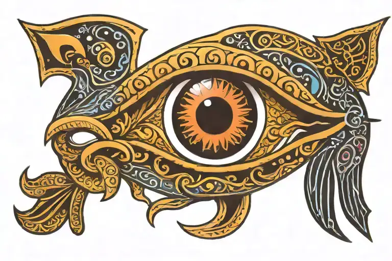 Evil Eye With Eye Of Ra Tatoo