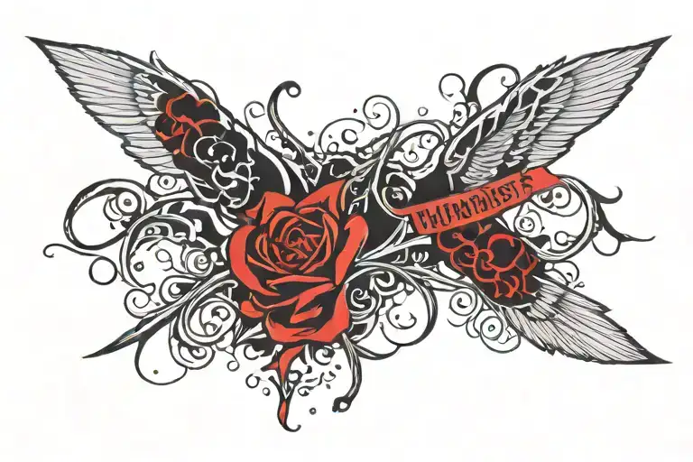 Tommy Murdoc Calligraphy Style In Red And Black Grey