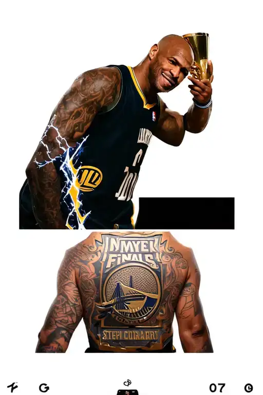 Steph Curry In Nba Finals With Trophy And Mike Tyson Holding His Wbc Titles Involve Lightning