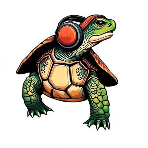 Turtle Wearing Headphones