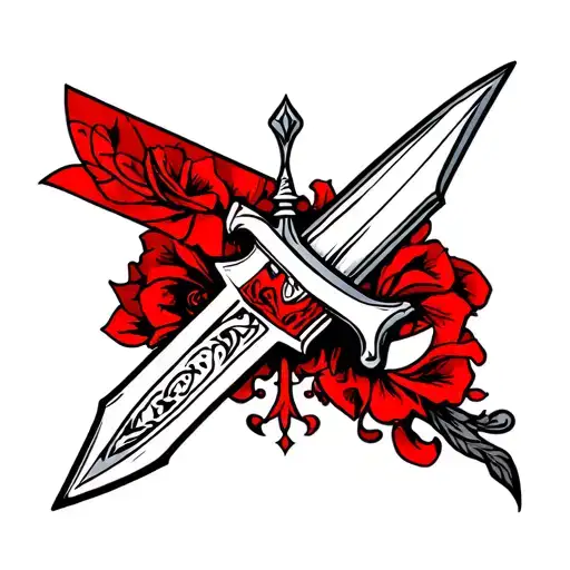 Red And White Dagger