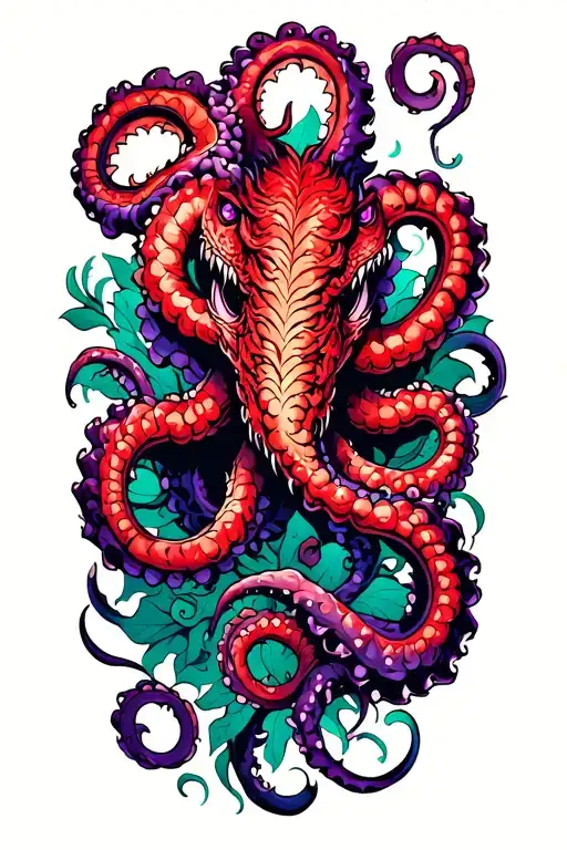 Red And Purple Kraken Sleeve