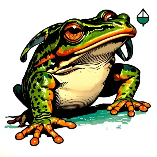 Fool Tarot Card Where The Fool Is An Anthropomorphic Frog