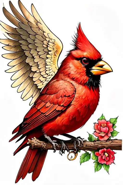 Cardinal With Angel Wings