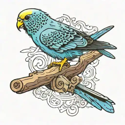 Budgie On Vintage Saw