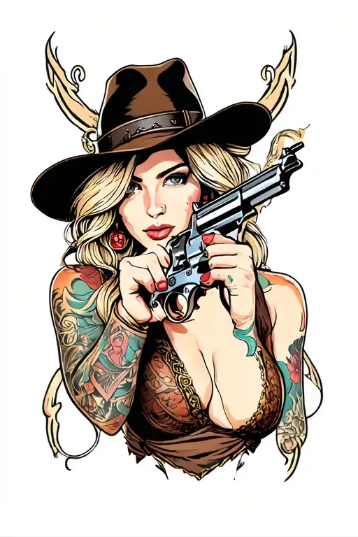Gunslinger Pinup Girl