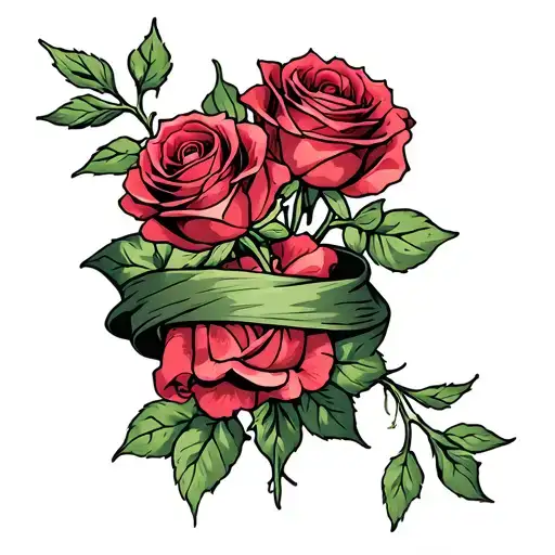 Roses With Wrapped With Vines Wrapping