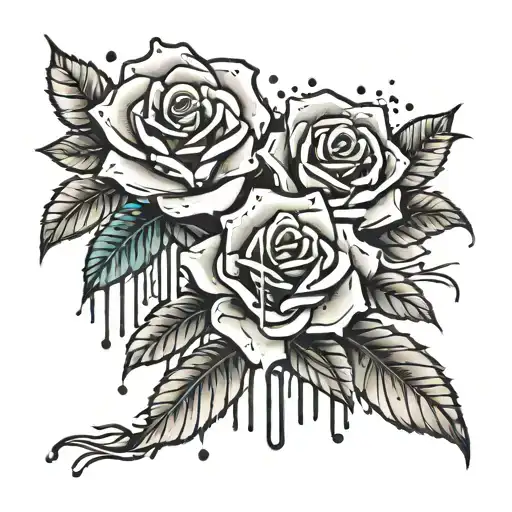 Drippy Rose And Butterfjy