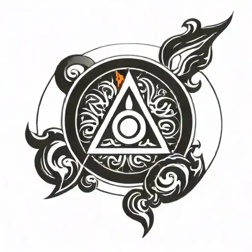 A Female Gender Symbol With A Small Fire In The Circle Part Of The Symbol