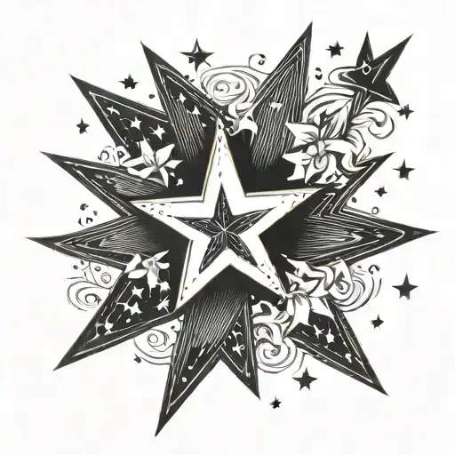 Small Black Backround And White Stars