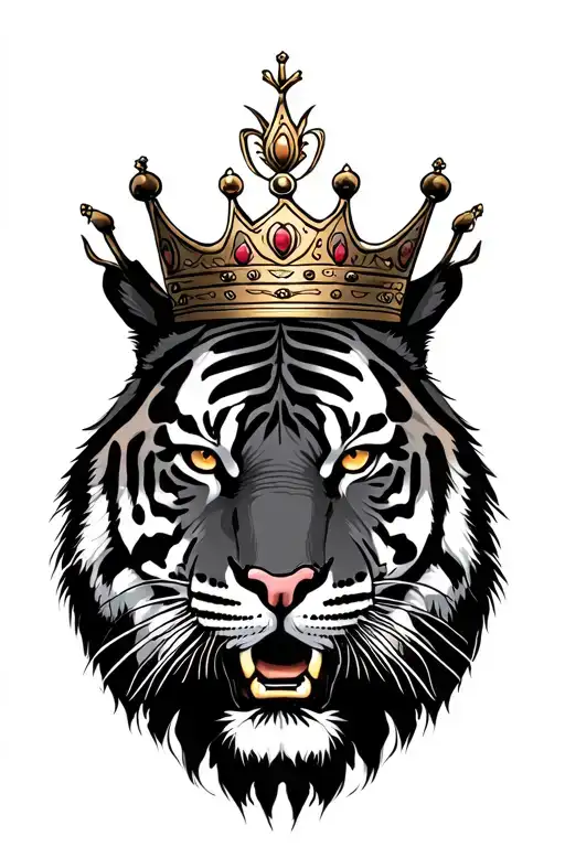Tiger With Crown Looking