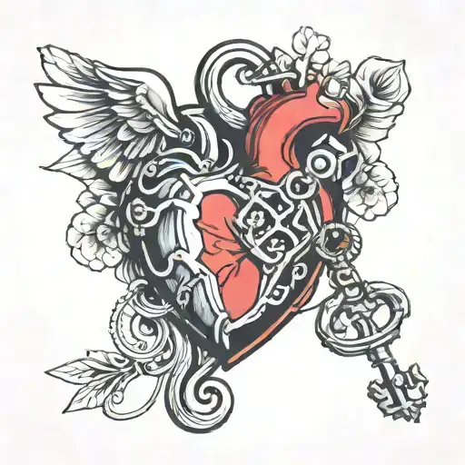 Human Heart Lock And Key