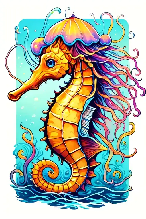 Seahorse Wearing A Jellyfish Hat