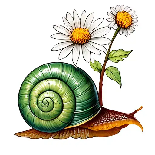 Snail With A Flower Growing Out Of Its Own Tail