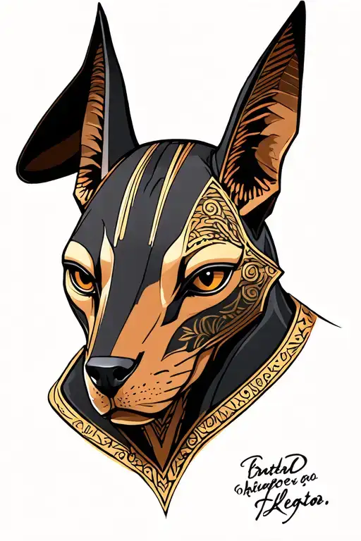 Anubis Portrait With Half