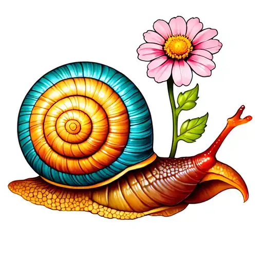 Snail With A Flower Growing Out Of Its Own Tail