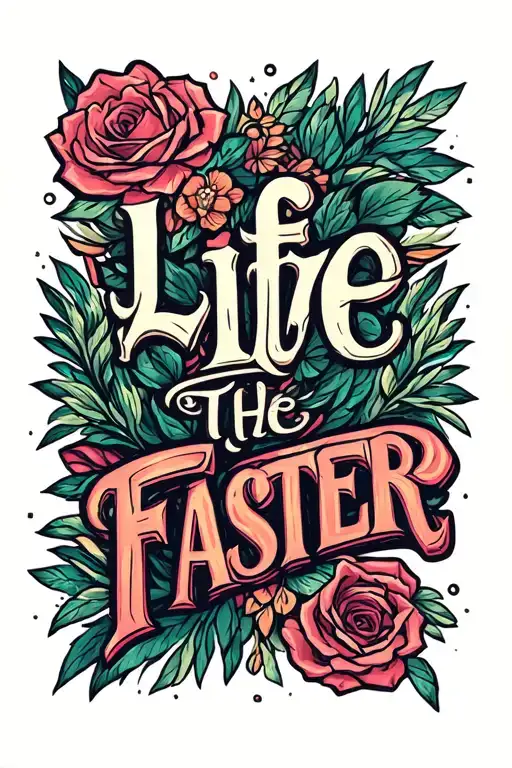 Life Live The Faster Lettering