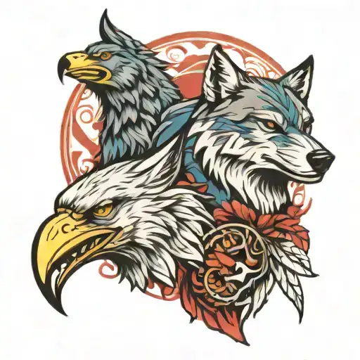 Wolf And Eagle