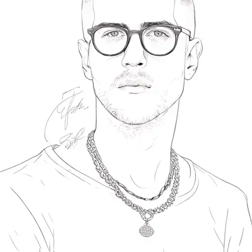 A Man Wearing Glasses And A Necklace